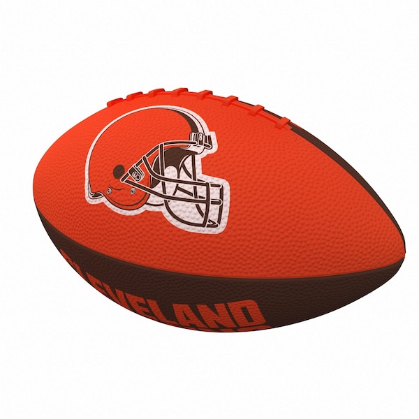 Logo Brands Cleveland Browns Pinwheel Logo Junior-Size Rubber Football 608-93JR-2 - main